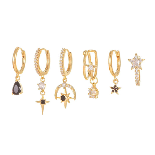 Stylish LLX Jewelry Plated Stud Earrings Set for Women - Hypoallergenic and Perfect for Multiple Piercings, Ideal Gift for Any Occasion